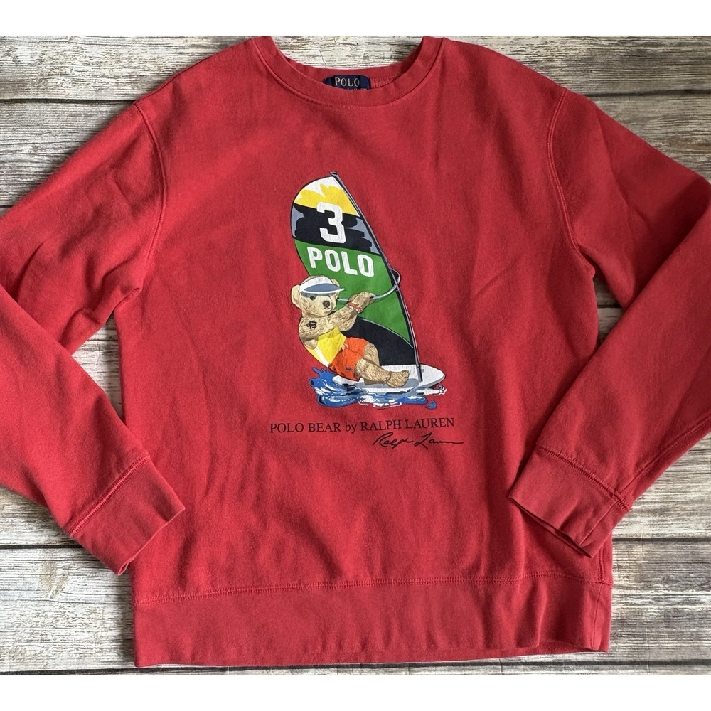 Polo by Ralph Lauren Red Sweatshirt with Bear Graphic